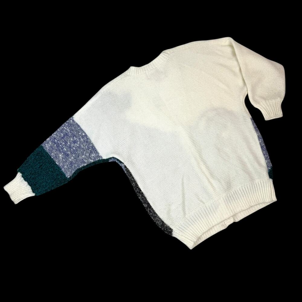 80's JACLYN SMITH funk knit cardigan sweater with metallic thread and beads - Picture 12 of 17